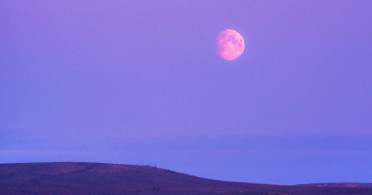 A beautiful full moon is in the sky