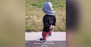 A toddler walks like grandma in a viral TikTok