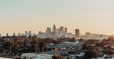 a skyline photo of Los Angeles