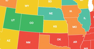 A map of the healthiest and least healthy states