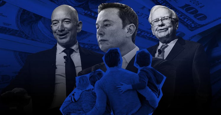 Bezos, Musk, and Buffett are enshrined in blue