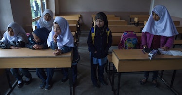 Girls in school wearing hijab