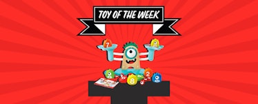 illustration of the hape monster scale under a banner that reads "toy of the week"