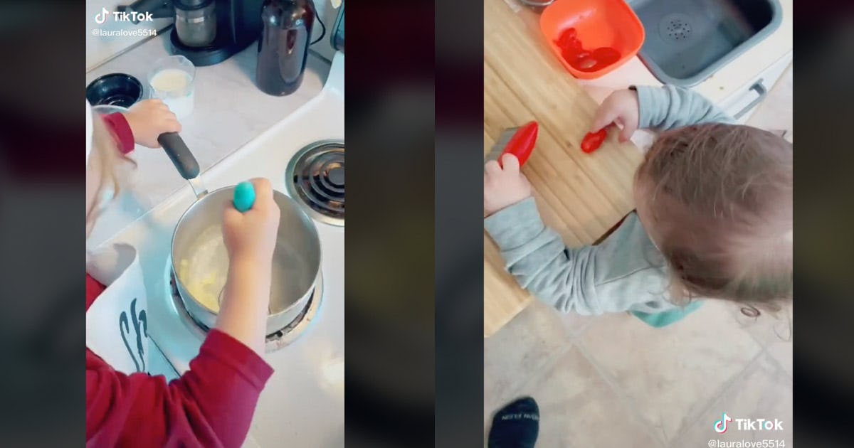 TikTok Mom Went Viral Because She Lets Her Toddlers Cook In Kitchen