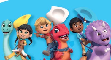 恐龙农场的孩子骑着恐龙