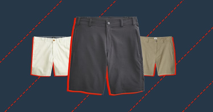 hybrid shorts and chinos the best shorts for ,en are featured on a navy backdrop