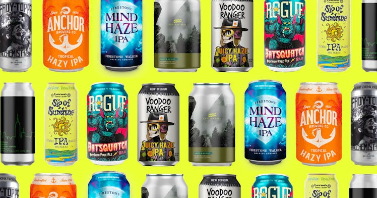 the best hazy ipas are featured on an orange backdrop