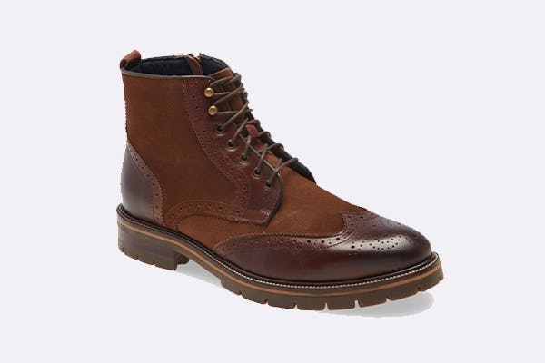 rustic asphalt cobblepot wingtip boot