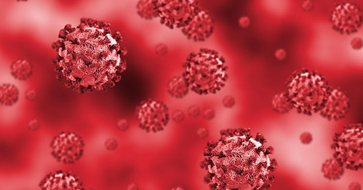 animated image of red viral particles