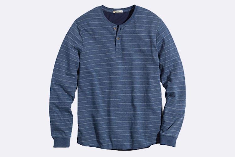 Marine Layer Double Knit Dark Stripe Henley