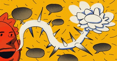 illustration of a man using a passive aggressive phrase