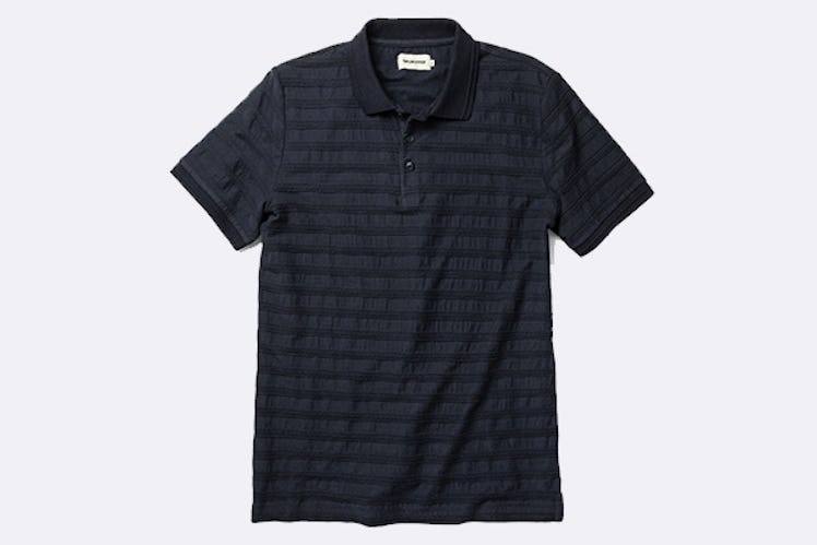 Taylor Stitch Polo in Dark Navy Jacquard