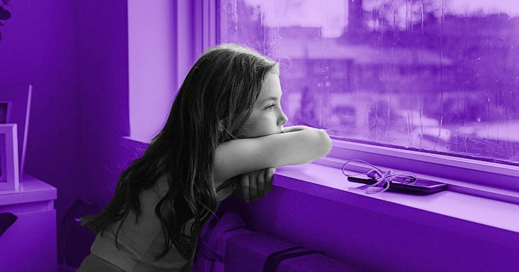 A girl looking out the window