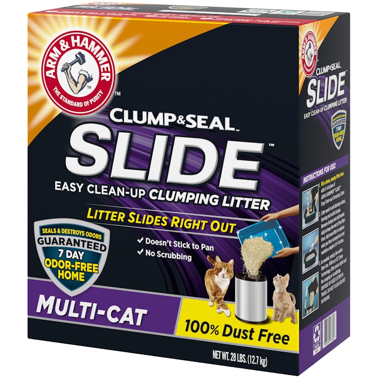 Use Arm & Hammer™ SLIDE™ Easy Clean-Up Clumping Litter.