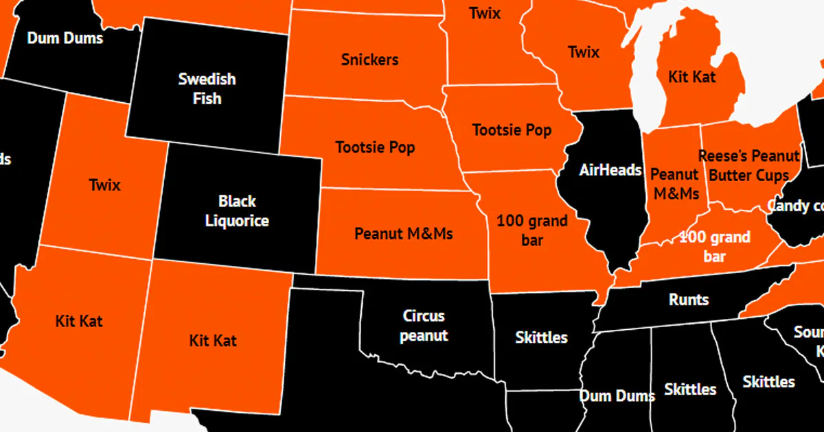 This Map Shows Every State's Favorite Halloween Candy