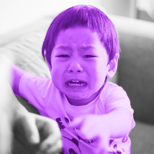 a child who has just experienced a negative punishment crying