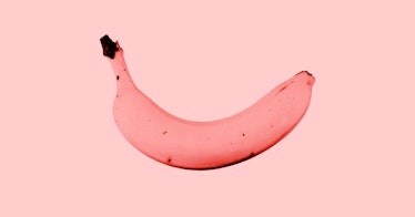 redscale edit of a banana