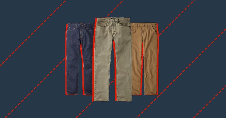 A collage of 3 pairs of men's pants that work for every occasion