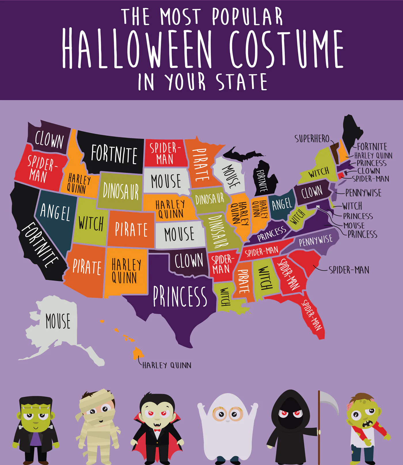 Halloween Costume: Map Showing the Most Popular Per State