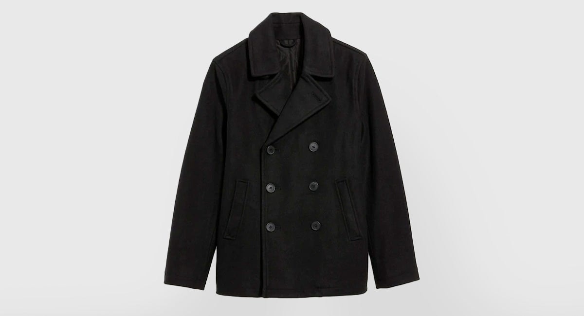 old navy long soft brushed peacoat