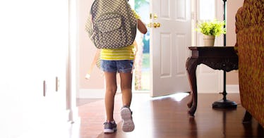 stressed, child leaving to school