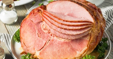 A spiraled, sliced ham