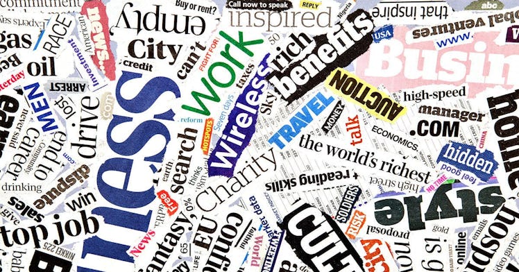 collage of newspaper headlines