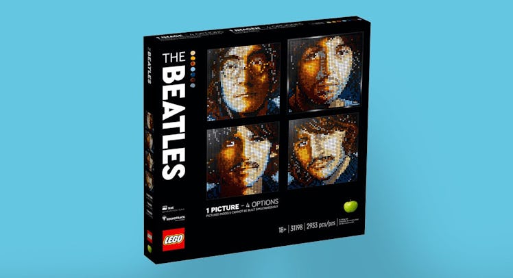 A Lego set of The Beatles' members' portraits
