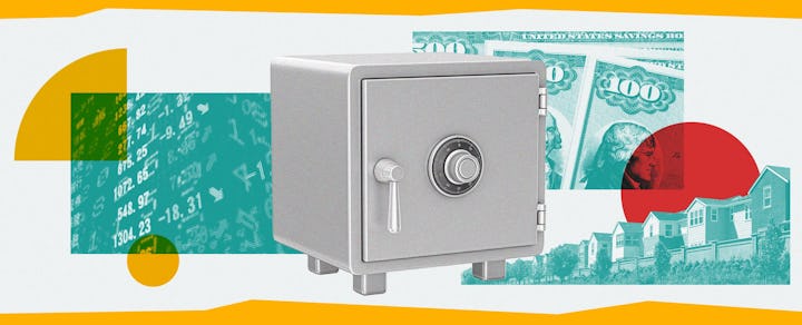 Safe and Money collage