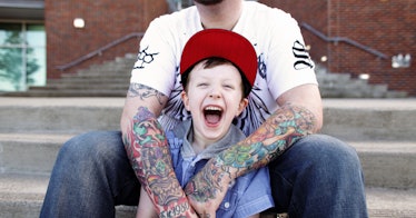 branded tattoos dad with his son
