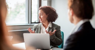 Woman in a business meeting.