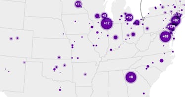 a map of school closures and delays