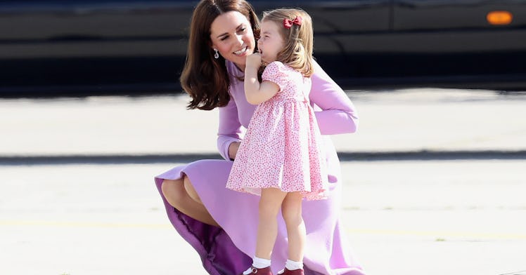 kate middleton talking to Princess Charlotte