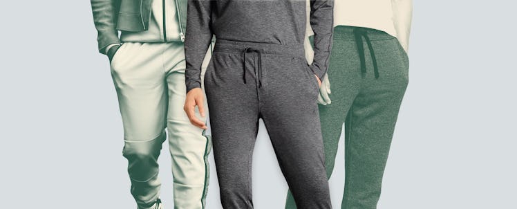 A collage of three male models in men's sweatpants