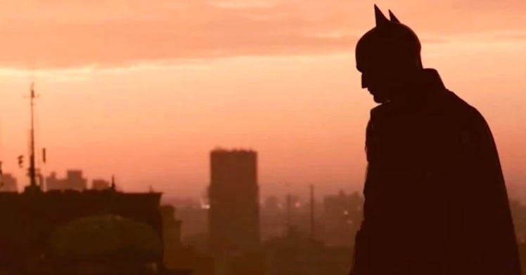 Batman and the Gotham City in the background