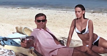 James Bond and Domino on the beach in Thunderball
