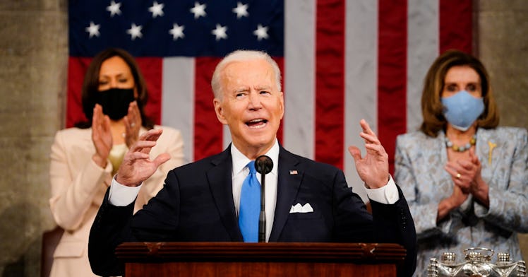 president joe biden with kamala harris and nancy pelosi