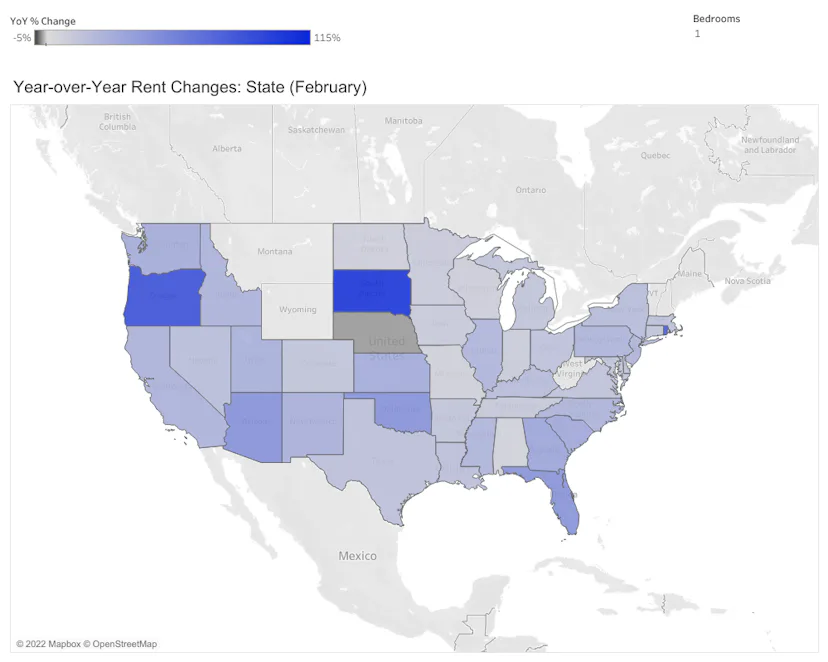 Washington Rent. Map Rent Increases: New Map Shows Dramatic Increase Across US