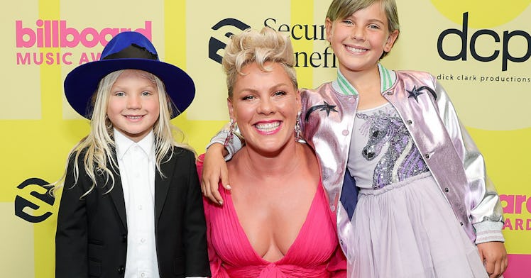 Singer Pink with her kids