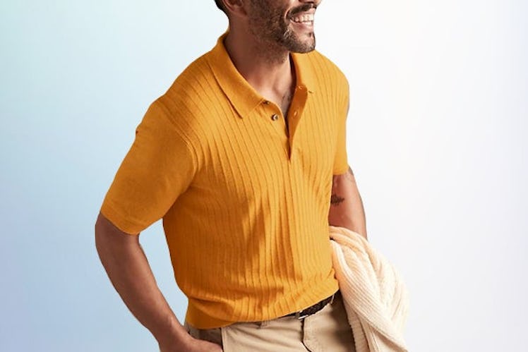 Banana Republic Silk-Linen Sweater Polo