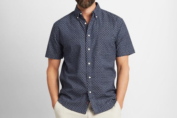 Faherty Playa Print Short-Sleeve Buttondown