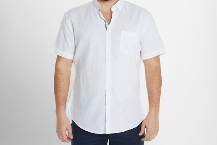 Johnny Bigg Fresno Short-Sleeve Linen-Blend Buttondown