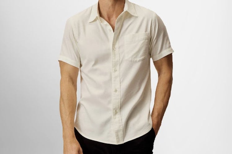 Buck Mason Draped Twill One-Pocket Shirt