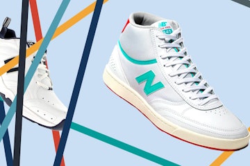 Two pairs of New Balances.
