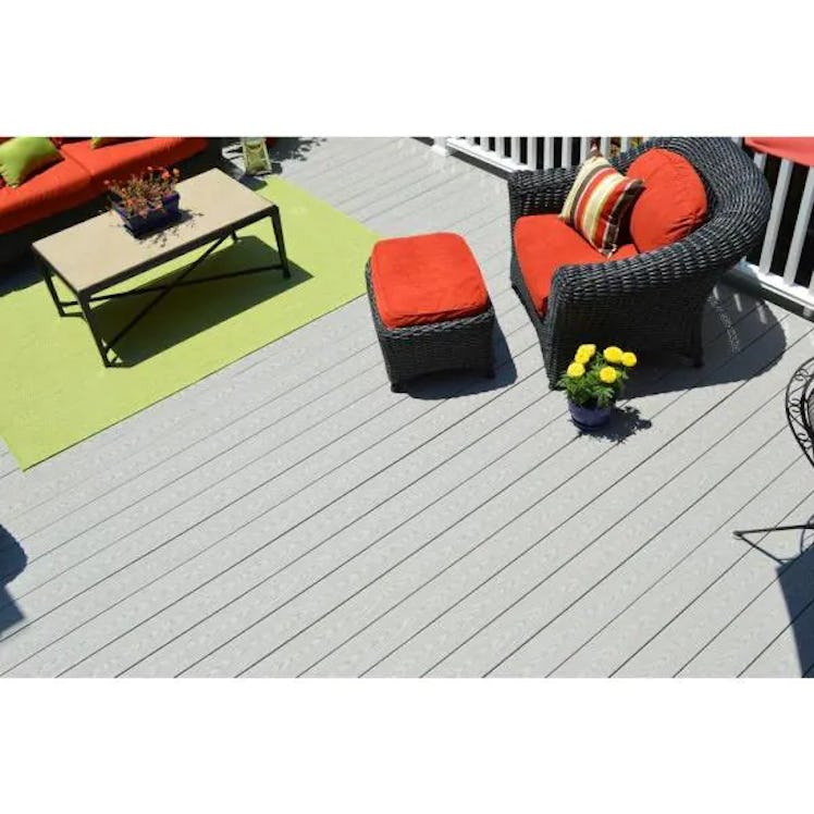 Veranda 15/16 in. x 5-1/4 in. x 12 ft. Gray Square Edge Capped Composite Decking Board