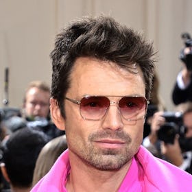 Sebastian Stan wearing Tinted Aviator Sunglasses 