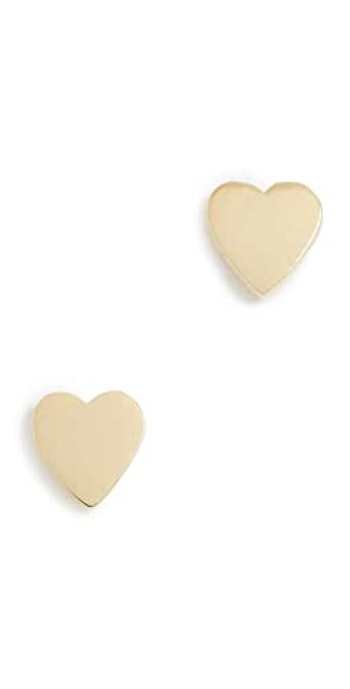 Gold Heart Stud Earrings by Jennifer Meyer Jewelry