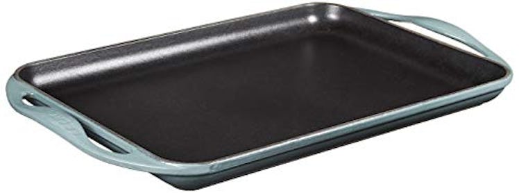 Le Creuset Enameled Cast Iron Rectangular Skinny Griddle, 13" x 8.5", Ocean