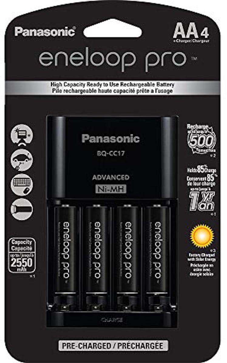 Panasonic K-KJ17KHCA4A Advanced Individual Cell Battery Charger Pack with 4 AA eneloop pro High Capa...