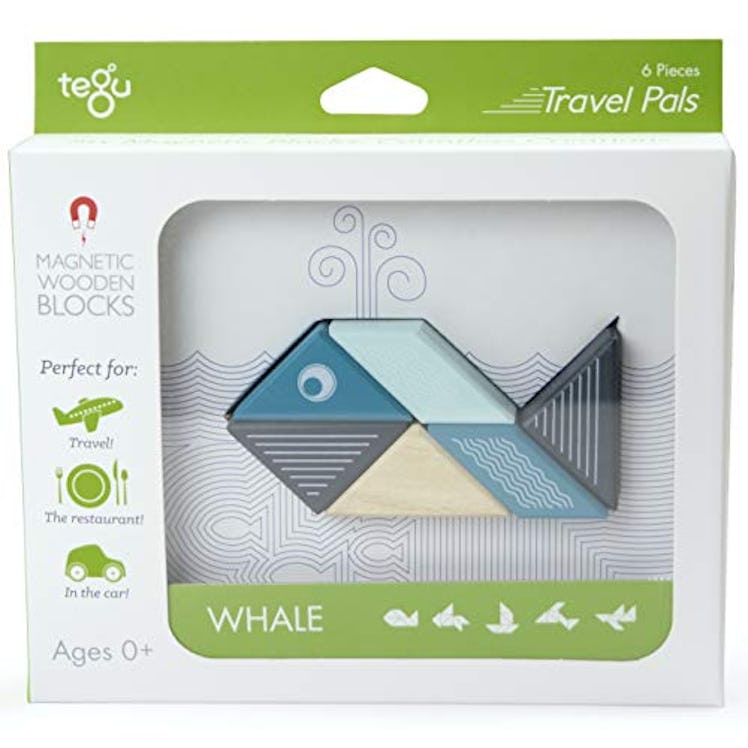 Magnetic Wooden Block Whale Set by Tegu
